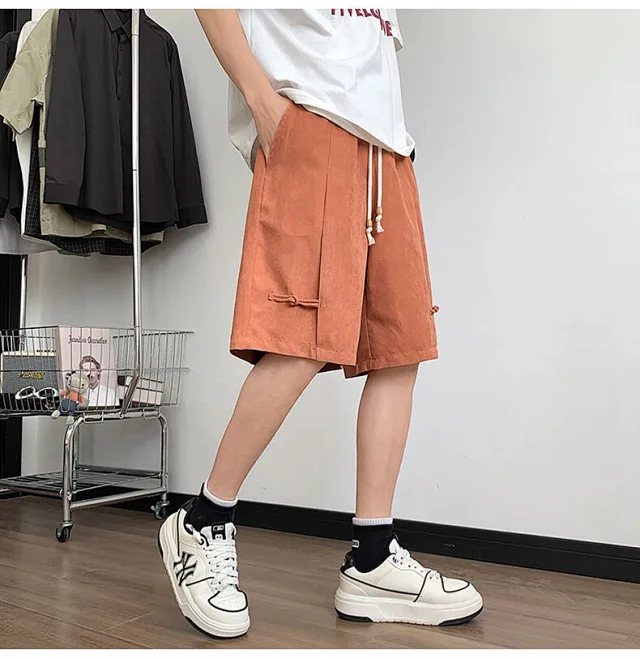 Vintage Men's Chinese Button Shorts Detail