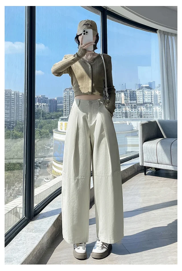 2025 Early Fall Korean Wide - leg Pants Detail