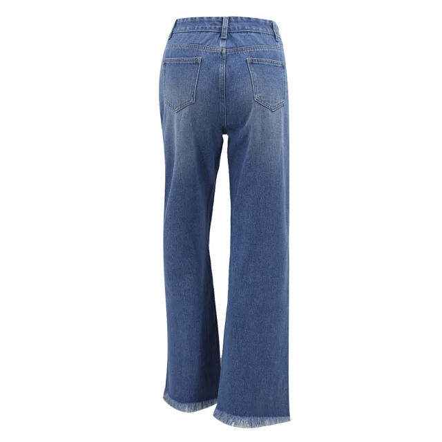 Retro Loose Denim Pants for Women Detail