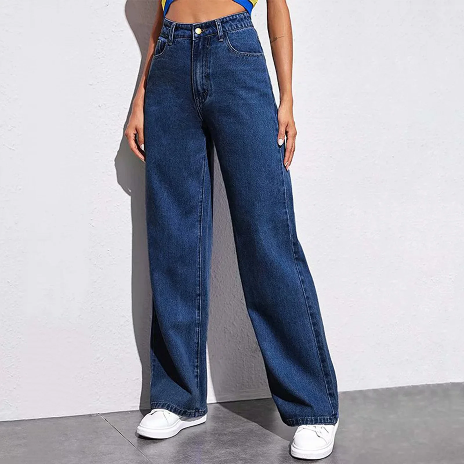 High-Waisted Wide-Leg Denim Jeans for Women