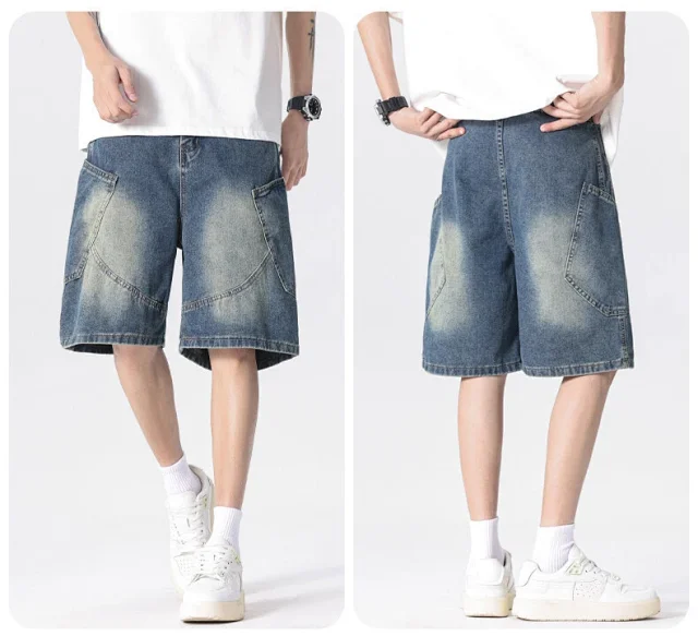 Men's Denim Shorts 2025 Summer Retro Detail