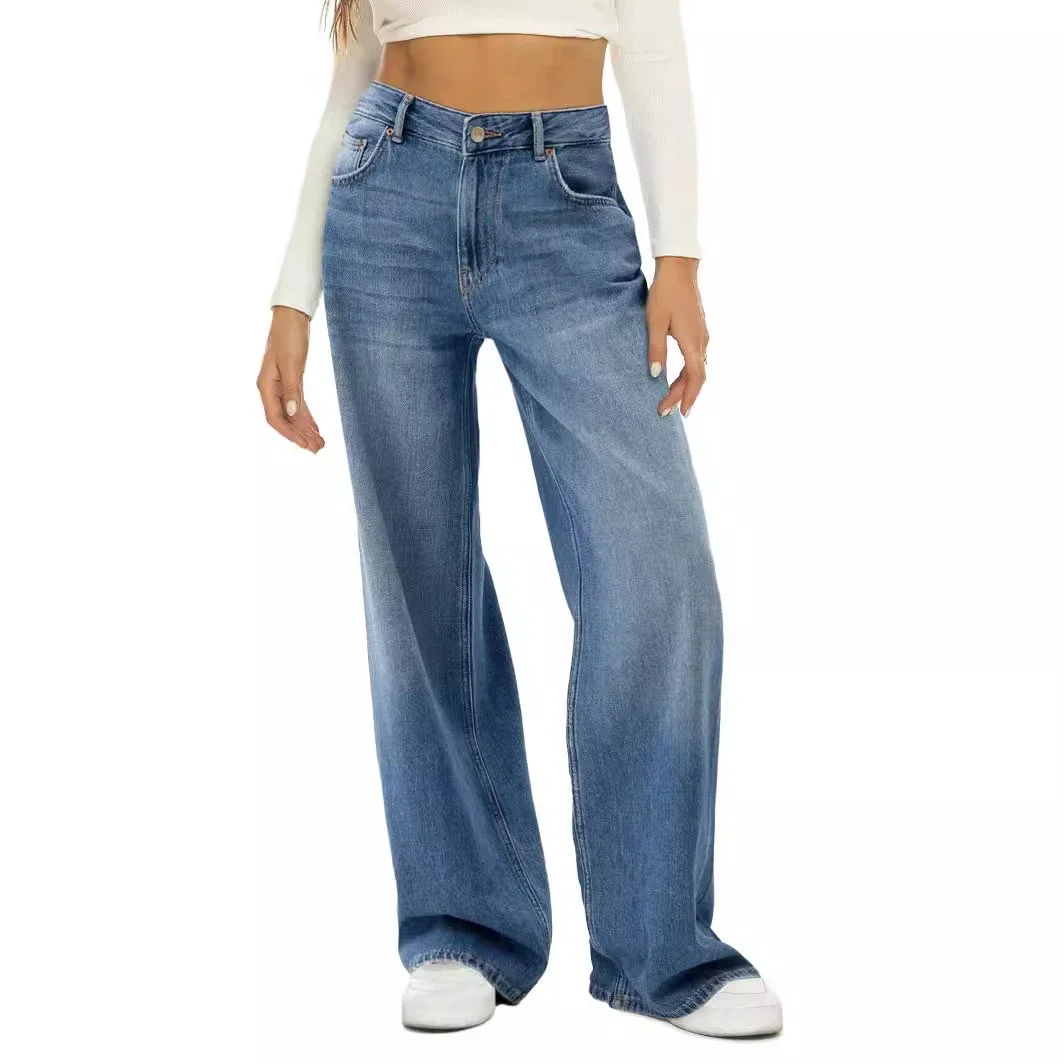 Temu Meike Duo Cat Whisker Loose Wide-Leg Jeans