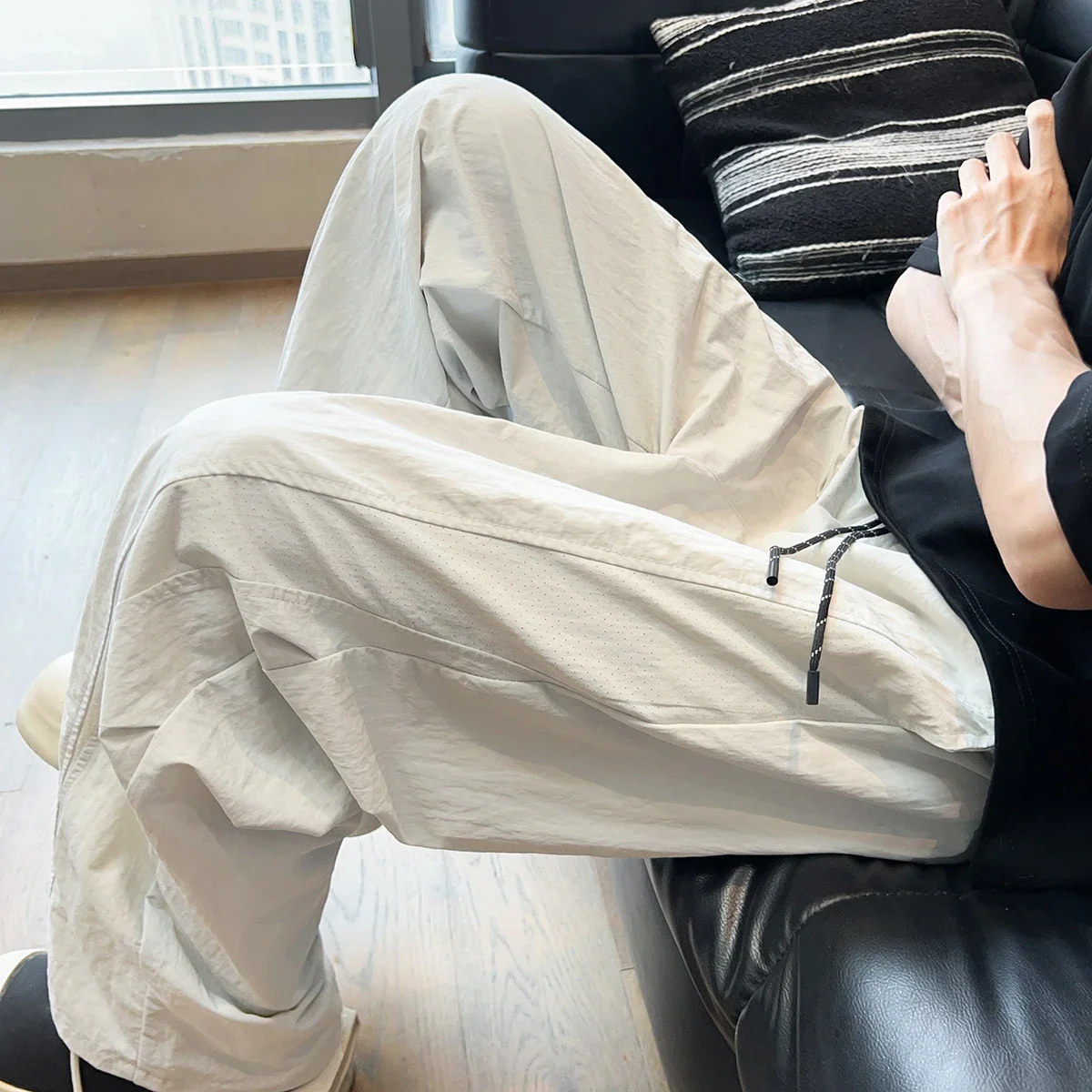 Men's Laser - Holed Quick - Dry Ice Silk Pants