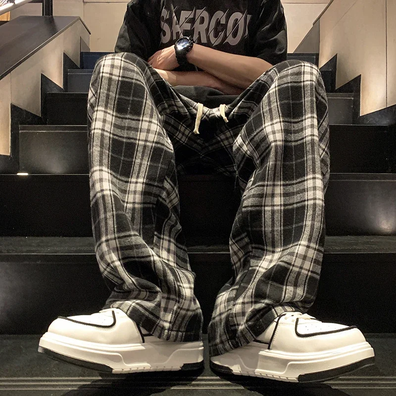 Men's Retro Checkered Oversize Pants