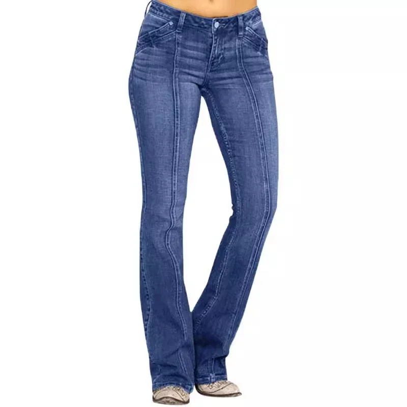 Western Women's Denim Low-rise Flared Pants