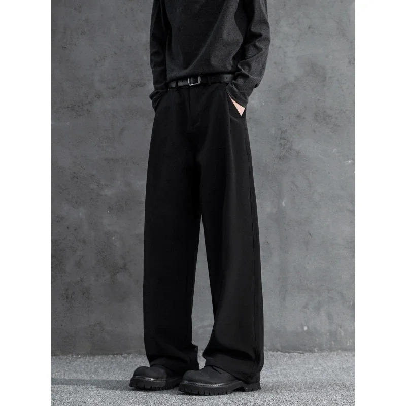 Dark Gray Straight 3 - Needle Trousers for Men