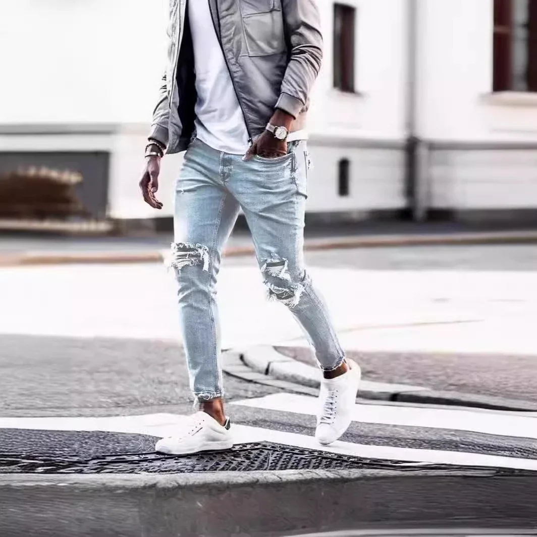 Men's Ripped Fashion Washed Jeans