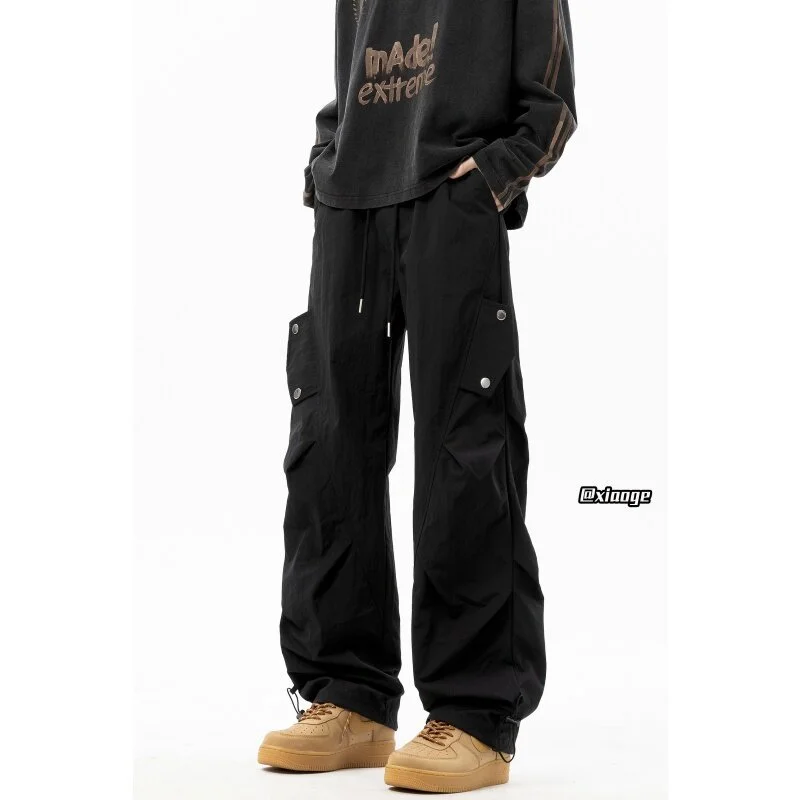2025 Summer Men's Khaki Parachute Pants