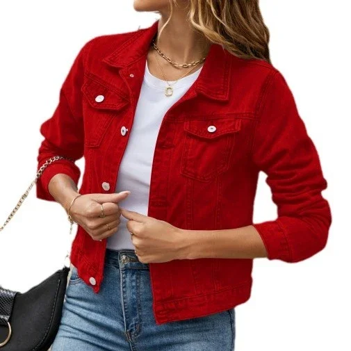 Fashion Slim Collar Denim Coat (for Europe & America)