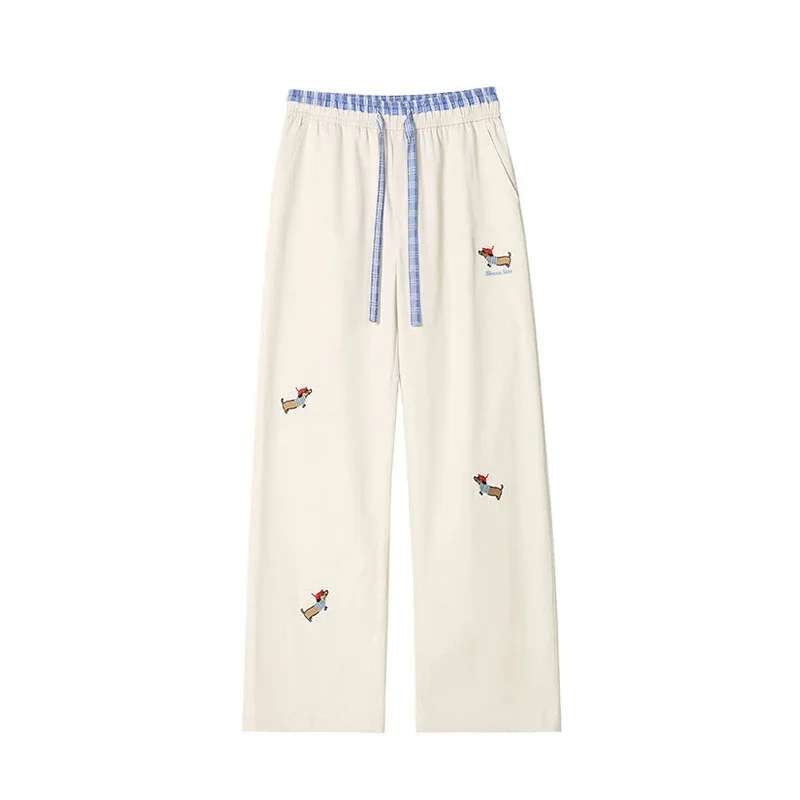 Men's Summer Ice Silk Trousers with Puppy Design