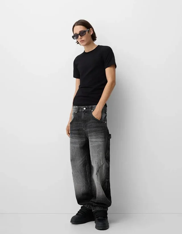 Men's Retro Slim Fit Mid - Rise Jeans Detail