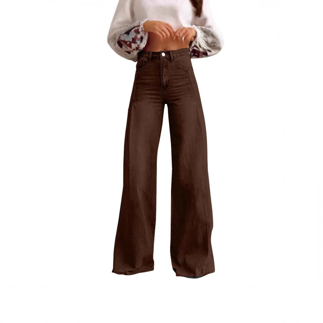 Women's Retro Wide-Leg Denim Pants