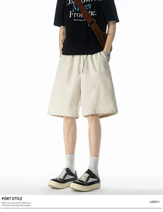 Men's Summer 2025 Loose High - street Shorts Detail