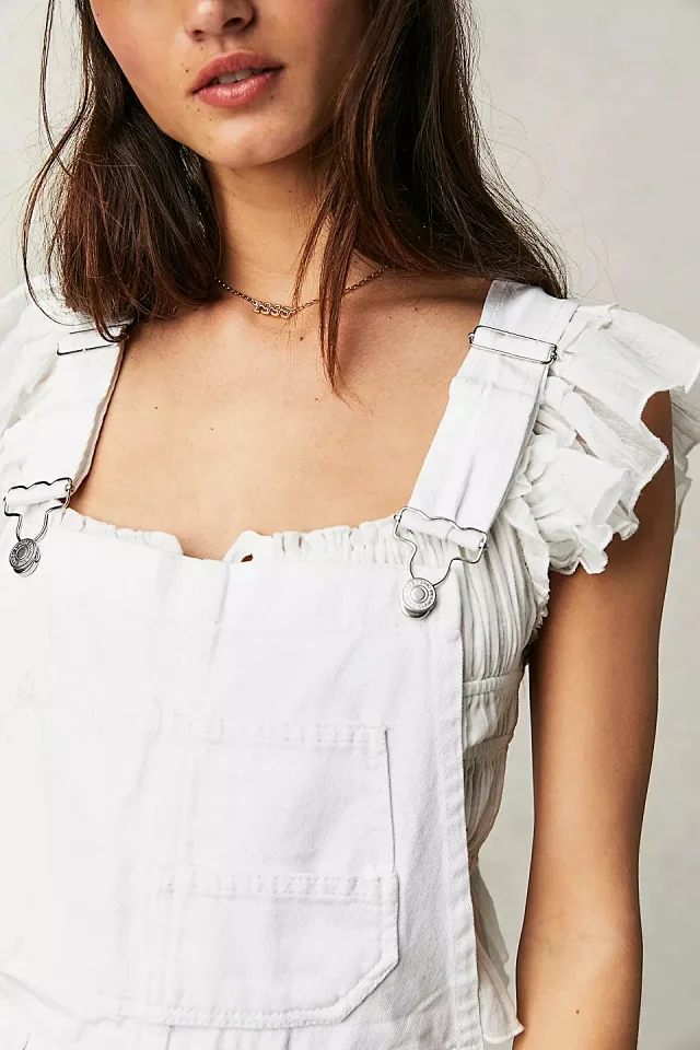 Loose Multi - Pocket Bib Jeans for Women (European & American) Detail