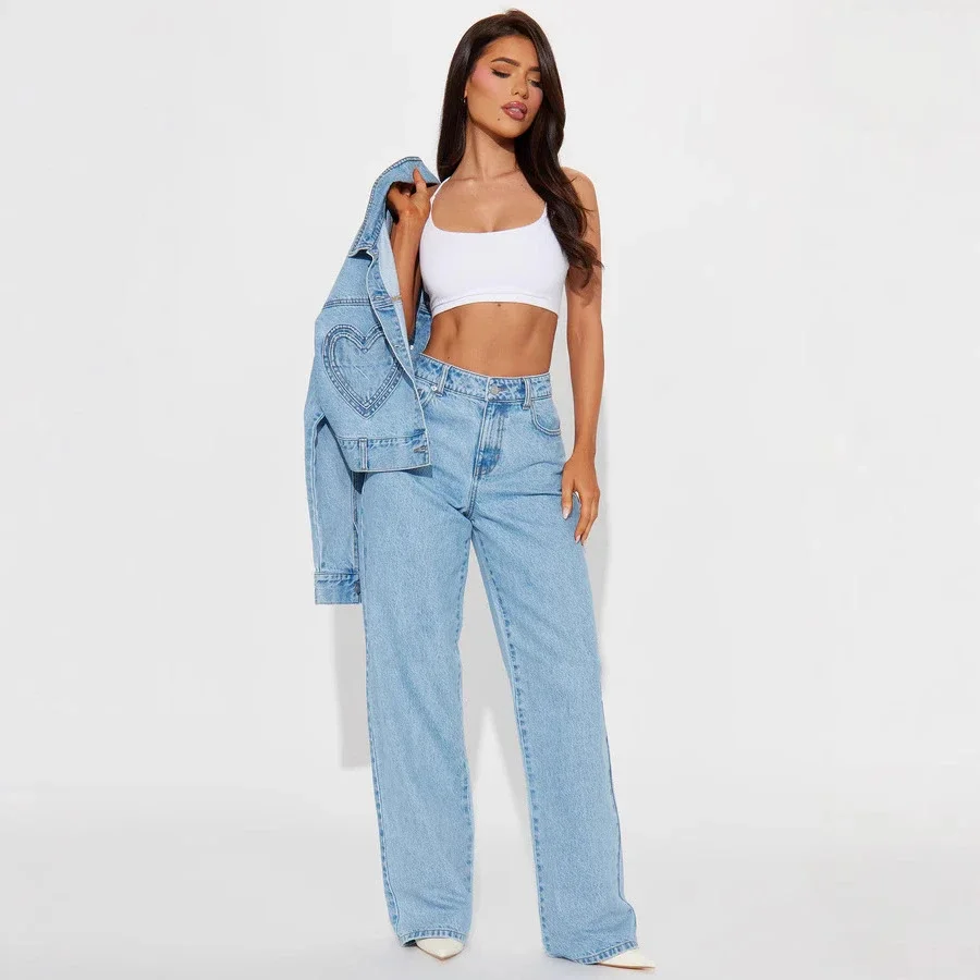 Women's Loose High - Waist Jeans