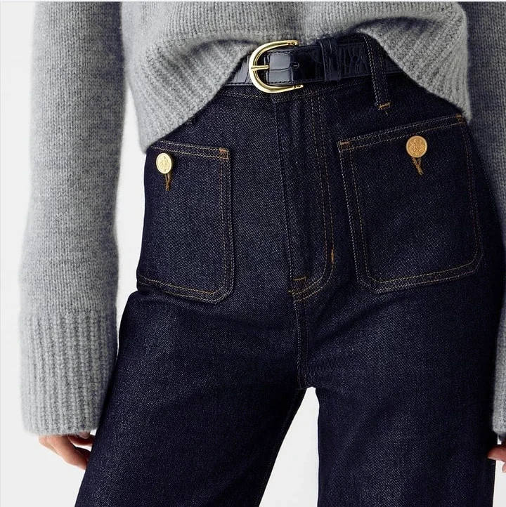 Loose Straight Flare Jeans, High-Waist, All-Match