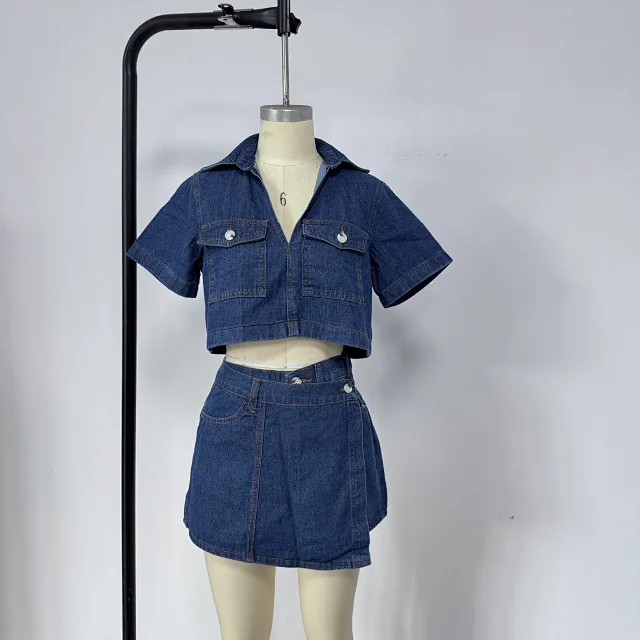 2025 Trendy Western Workwear Denim Set Detail