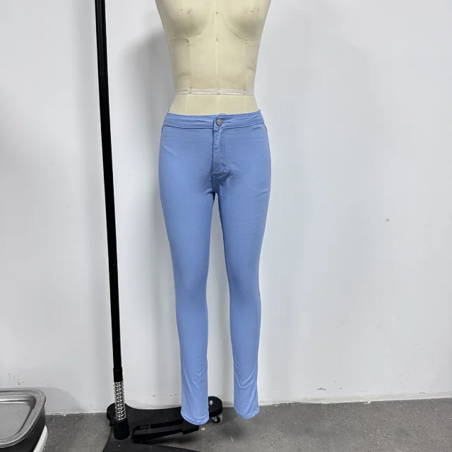 TEMU Slim Fit Stretch Denim Pants for Women Detail
