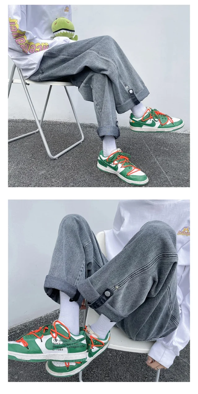 Spring/Summer Trendy Men's Loose Straight Jeans Detail