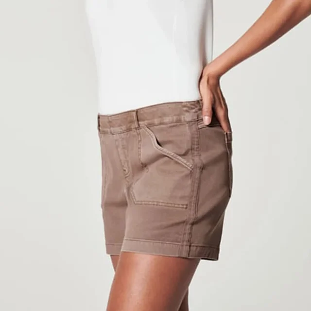 Retro Stretch Denim Shorts for Women Detail