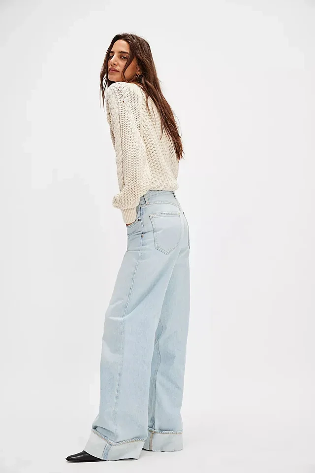 Retro High-waist Straight Jeans Detail