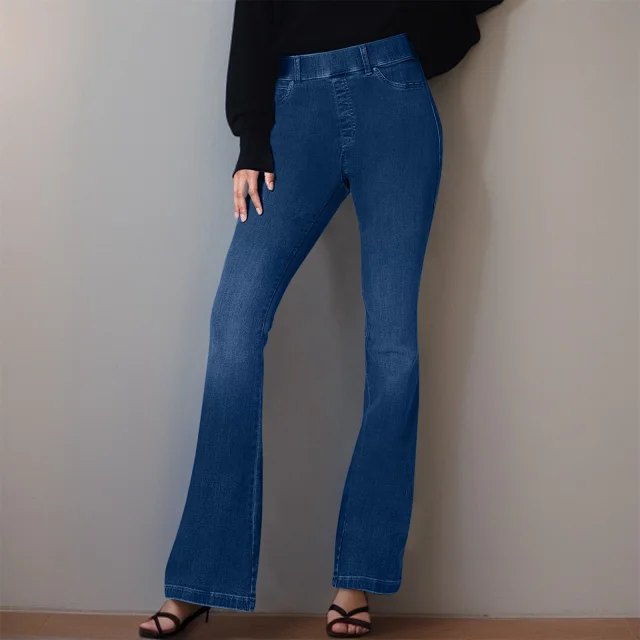 High-waisted Stretch Denim Pants for Women Detail