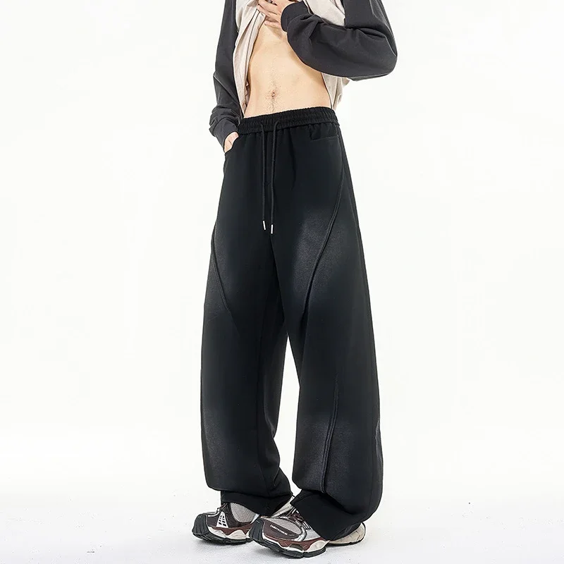 190 Tall Men's Long Washed Distressed Casual Pants