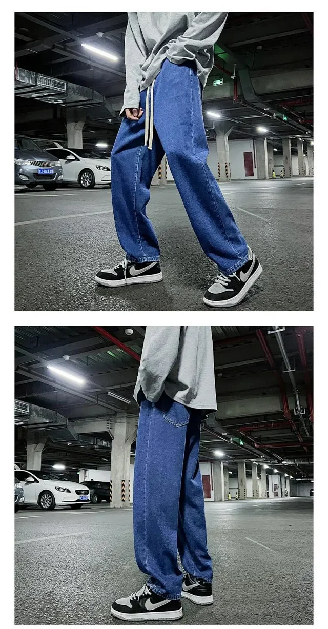 Men's Retro High-Street Straight Jeans Detail