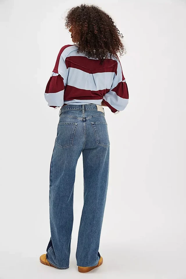 New Euro - American Women's Wide - leg Jeans Detail