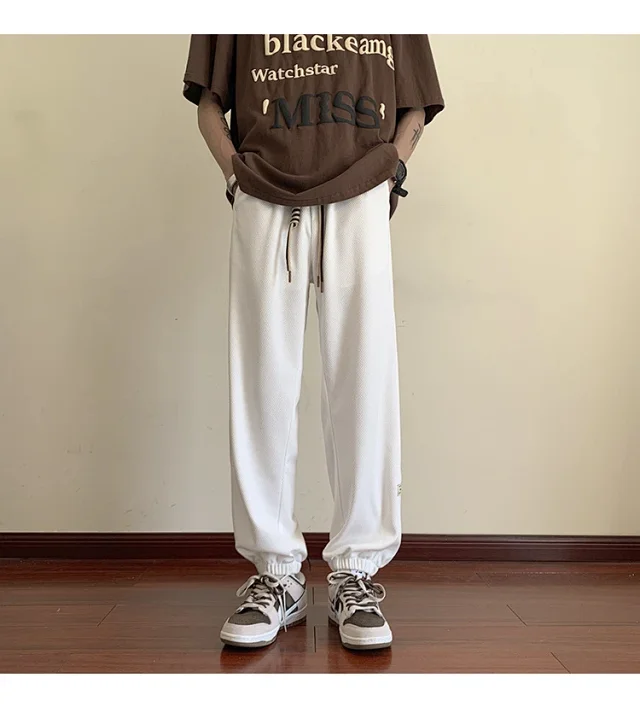 Men's Spring Autumn Waffle Casual Pants Detail