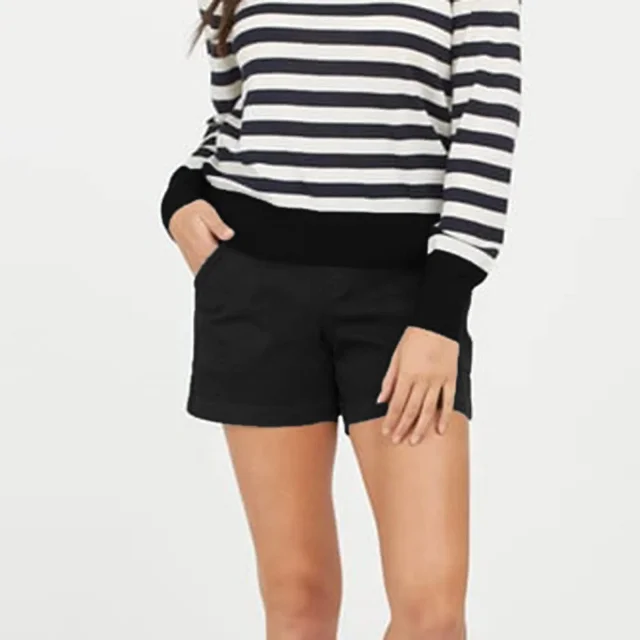 Retro Stretch Denim Shorts for Women Detail