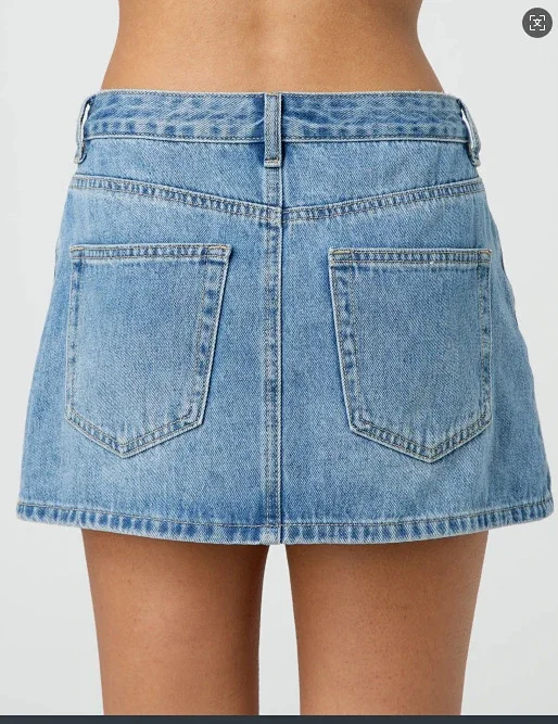 Manufacturer Direct: TEMU/SpeedSell/Amazon Slim Fit Casual Stretch Denim Mini Skirt for Women Detail