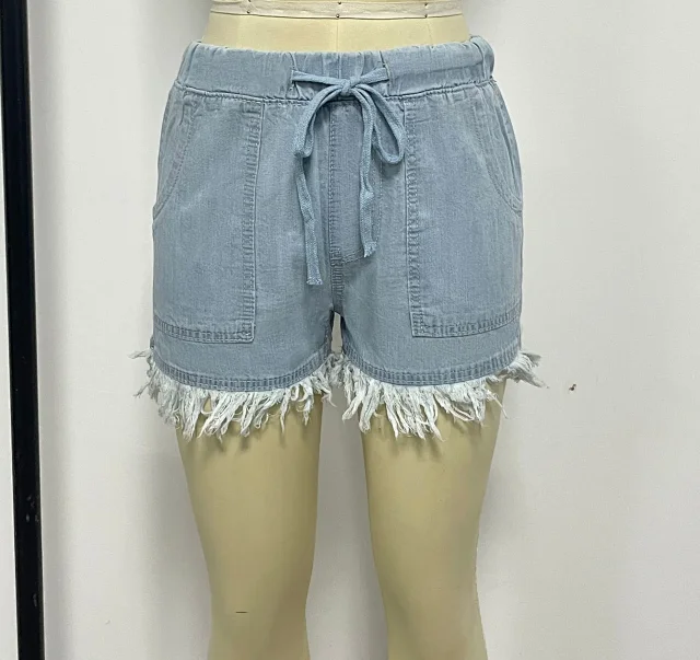 Tassel Denim Shorts for Women Detail