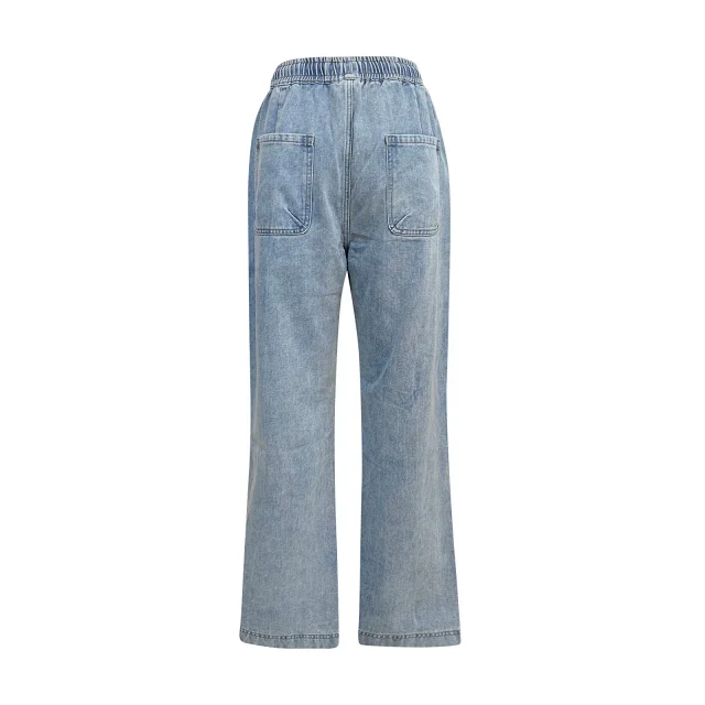 TEMU Women's Slim Fit Elastic Waist Jeans with Rips Detail