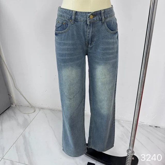 Vintage Wide - Leg Printed Jeans for Women Detail