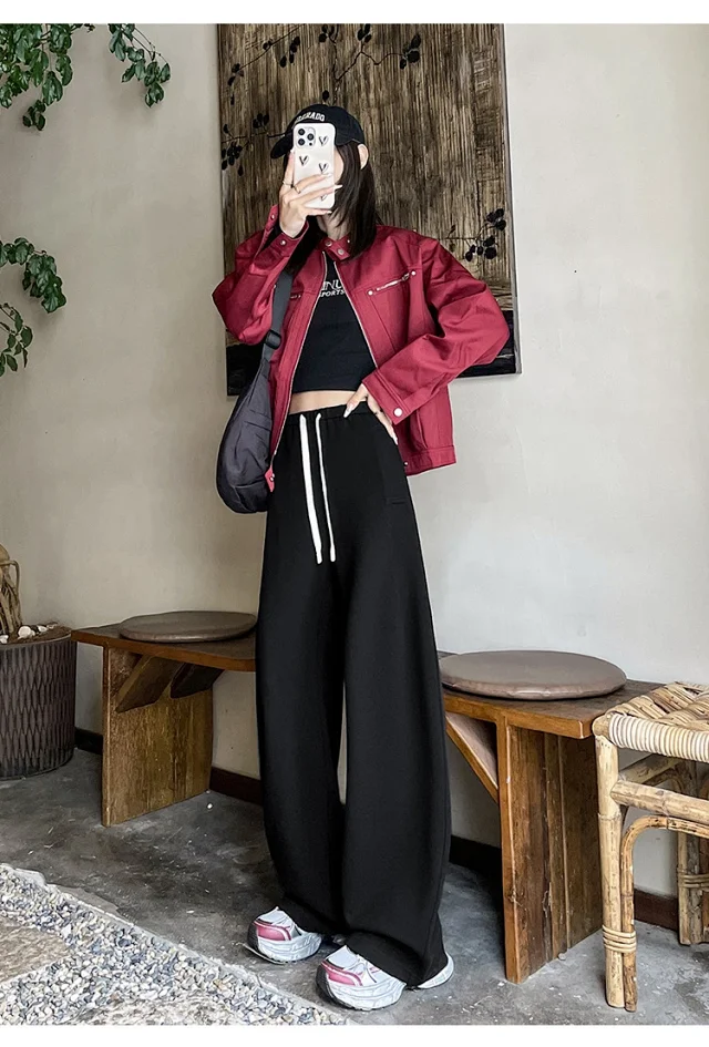 2025 Fall New American Slimming Deconstructed Casual Sweatpants for Women Detail