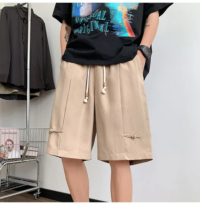 Vintage Men's Chinese Button Shorts Detail