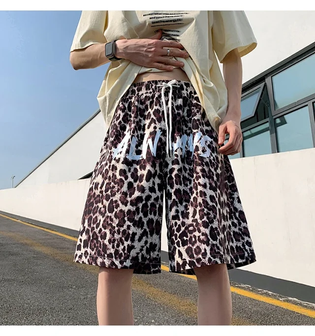 Men's Leopard Beach Shorts Detail