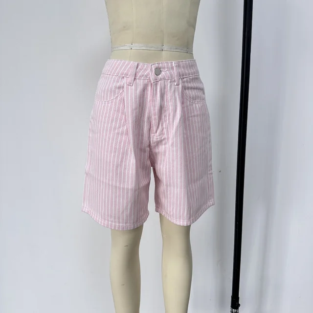 Stylish Loose High - Waist Denim Shorts for Women Detail