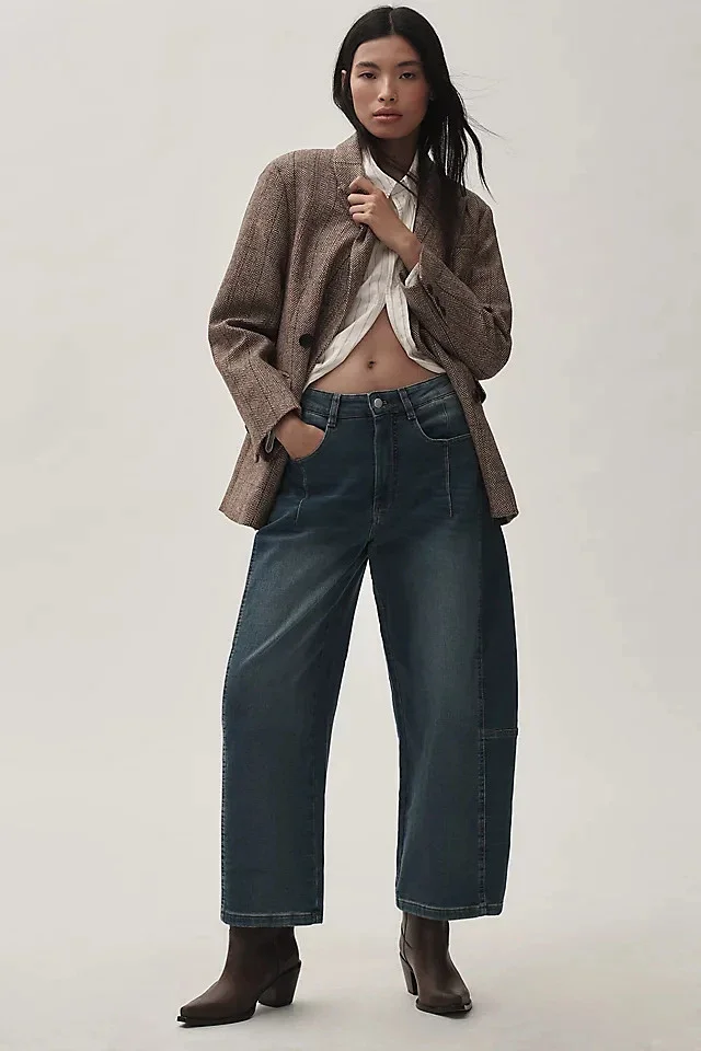 Women's Wide-Leg High-Waist Jeans Detail