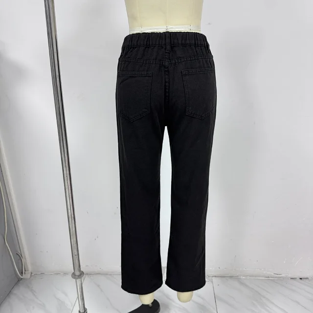 High-Waisted Wide-Leg Denim Jeans for Women Detail
