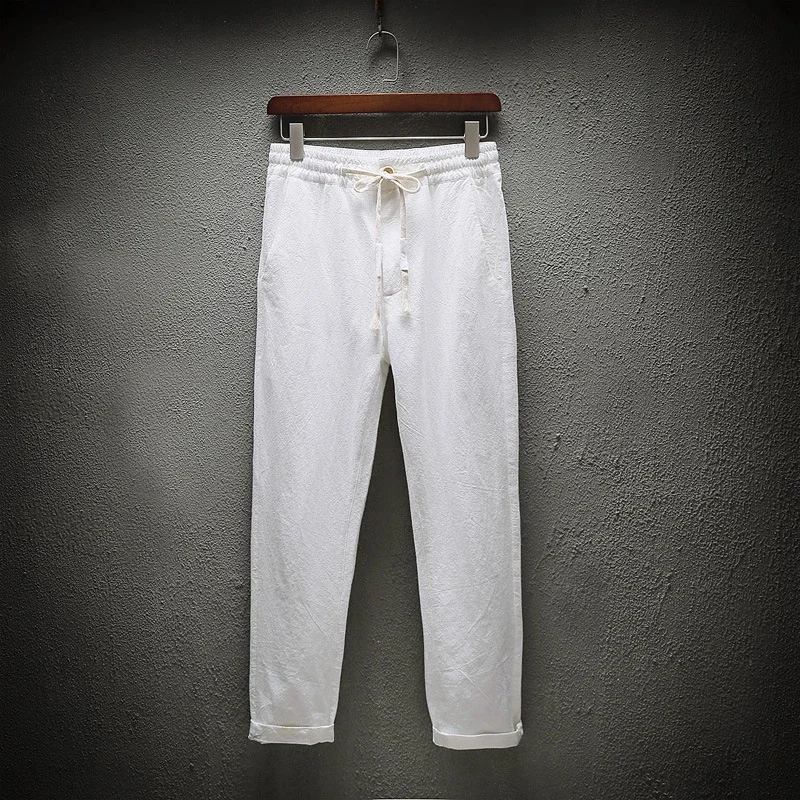 Teen Boys' Linen Loose Cropped Pants