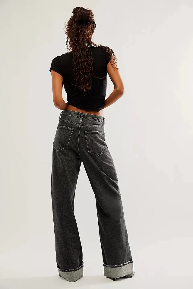 Retro High-waist Straight Jeans Detail