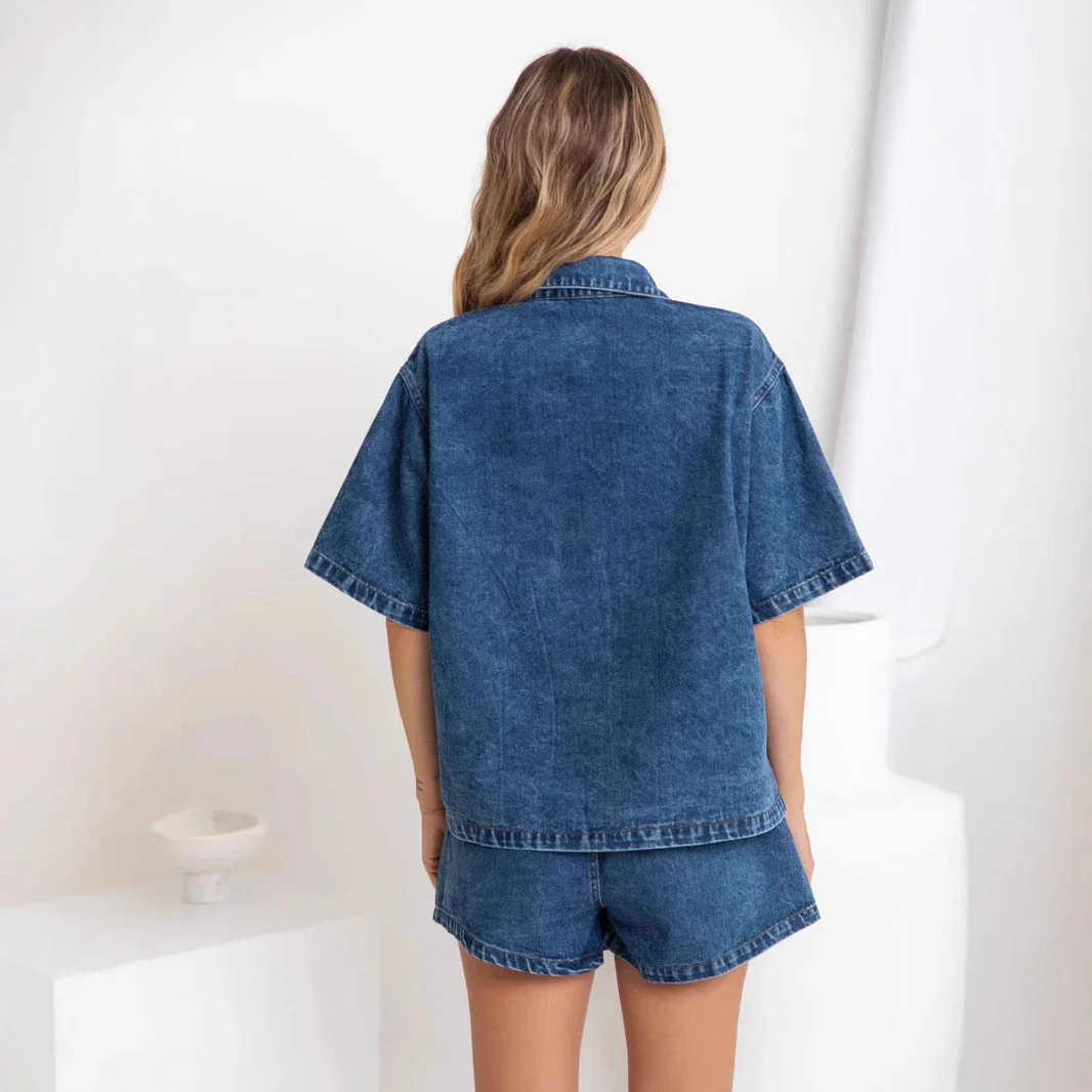 Temu Loose Retro Denim Set for Women