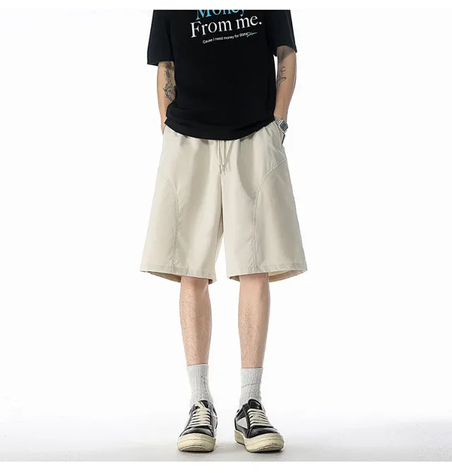 Men's Summer 2025 Loose High - street Shorts Detail