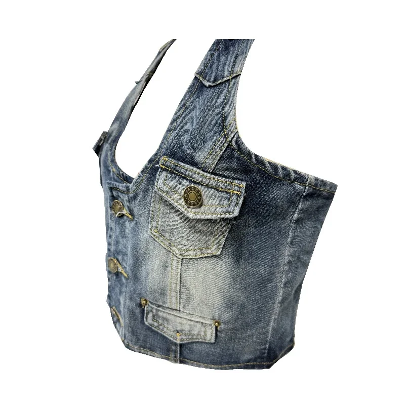 Vintage Denim Vest for Women (Direct from Factory)