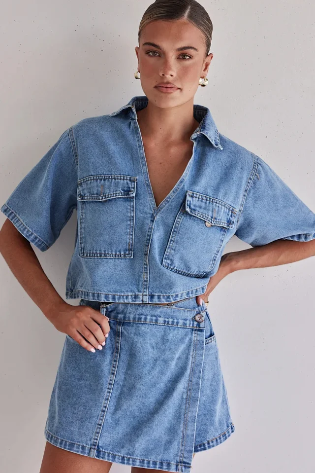 2025 Trendy Western Workwear Denim Set Detail