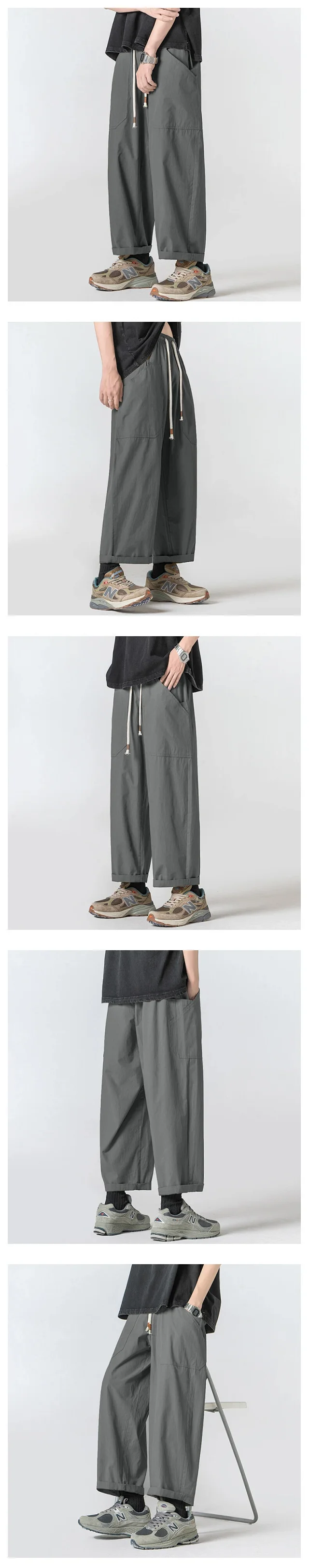 Japanese Retro Men's Cargo Pants Detail