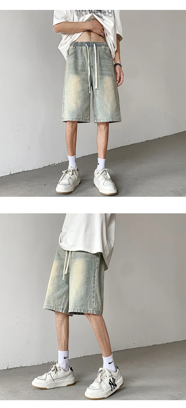 Men's Summer Soft Washed Denim Shorts Detail