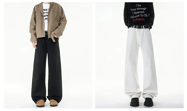 190 Tall Extra-Long White Jeans for Men Detail